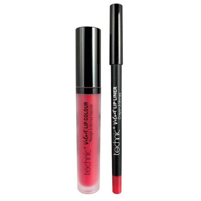 Velvet Lip Kit Delineador + Batom Líquido - Technic - Technic Cosmetics : Little Fuchsia - 1