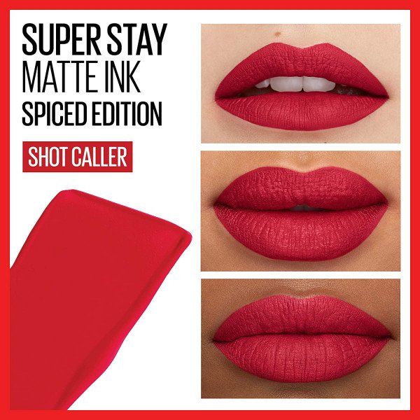 Batom fosco de longa duração Superstay Matte Ink Spiced Edition - Nova York - Maybelline: 325 Shot Caller - 3