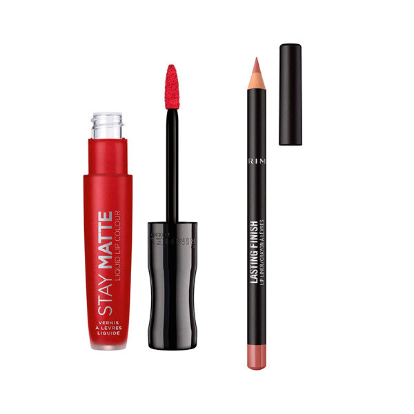 Pack Batom Líquido Stay Matte + Lápis de contorno Lasting Finish - Rimmel London : 500 Fire Starter - 1