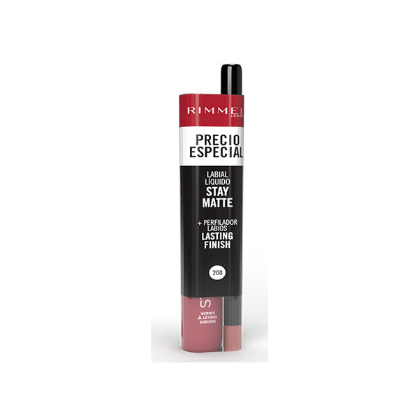 Pack Batom Líquido Stay Matte + Lápis de contorno Lasting Finish - Rimmel London : 200 Pink Blink - 1
