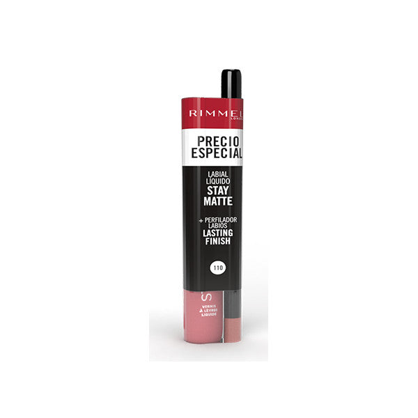 Pack Batom Líquido Stay Matte + Lápis de contorno Lasting Finish - Rimmel London : 110 Blush - 1