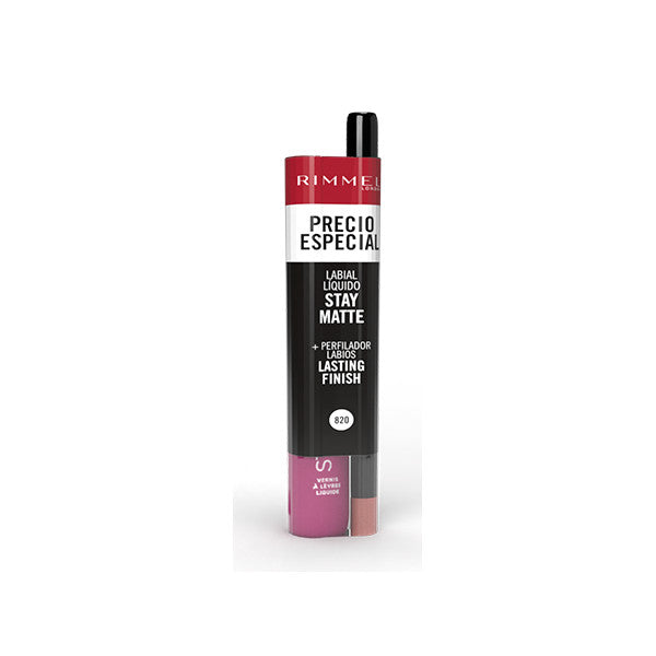 Pack Batom Líquido Stay Matte + Lápis de contorno Lasting Finish - Rimmel London : 820 Heartbeat - 1