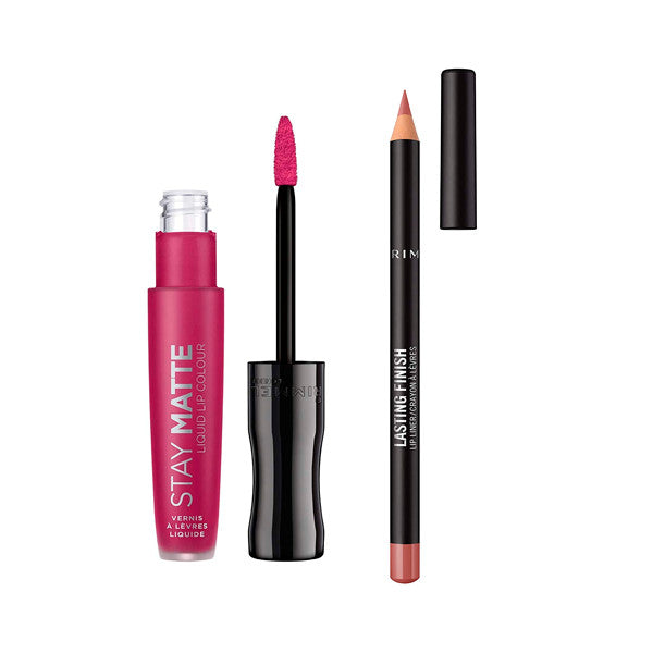 Pack Batom Líquido Stay Matte + Lápis de contorno Lasting Finish - Rimmel London : 820 Heartbeat - 2