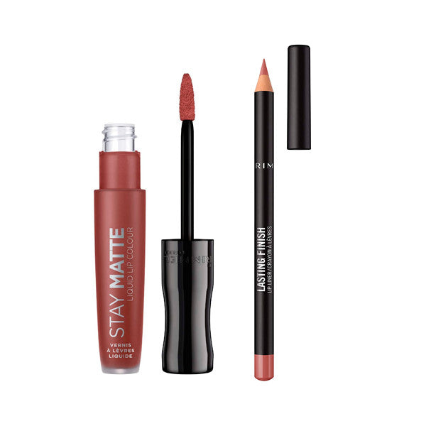 Pack Batom Líquido Stay Matte + Lápis de contorno Lasting Finish - Rimmel London : 723 Troublemaker - 2