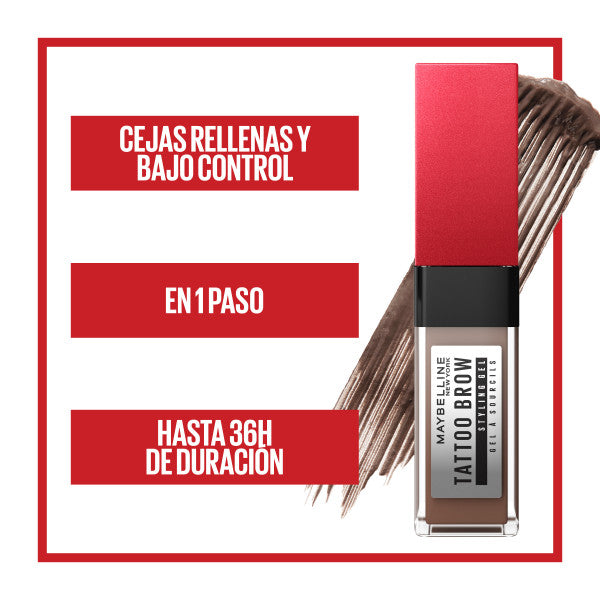 Gel para Sobrancelhas Preenchidas Tattoo Brow - Maybelline : 255 Soft Brown - 3