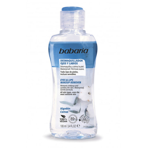 Removedor de Maquiagem de Olhos e Lábios Algodão: 100 ml - Babaria - 1