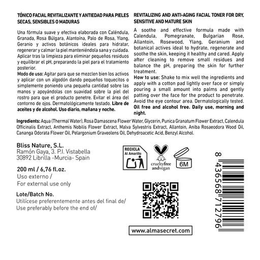 Tónico Facial Revitalizante e Anti-Idade - Calêndula &amp; Romã - 150 ml - Alma Secret - 2