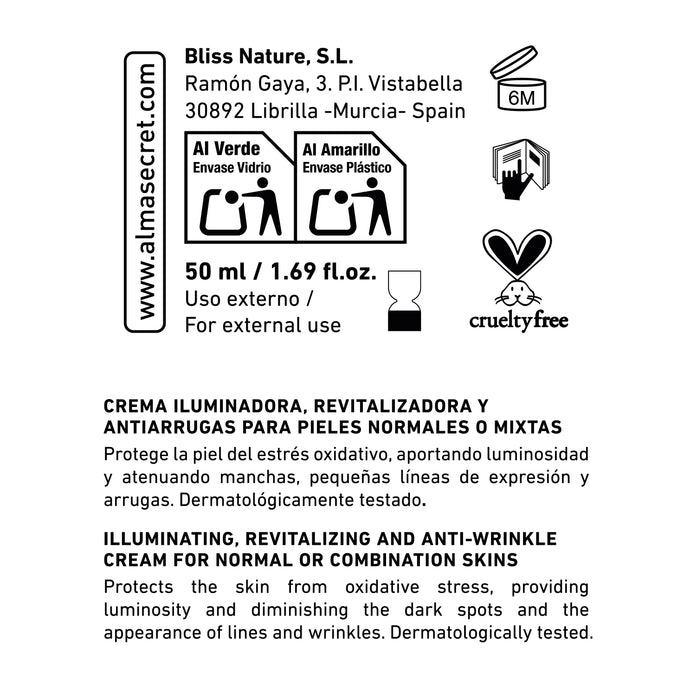 Powerful C Anti-Aging Illuminating Cream - Vitamina C, Ginseng &amp; Moringa - FPS 30 - 50 ml - Alma Secret - 2