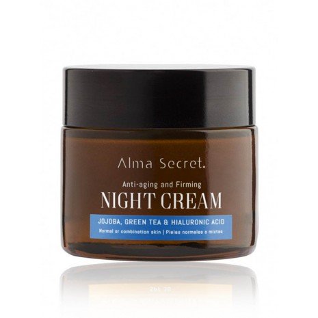 Creme de Noite Reparador Anti-Idade - Jojoba, Chá Verde e Ácido Hialurónico - 50 ml - Alma Secret - 1