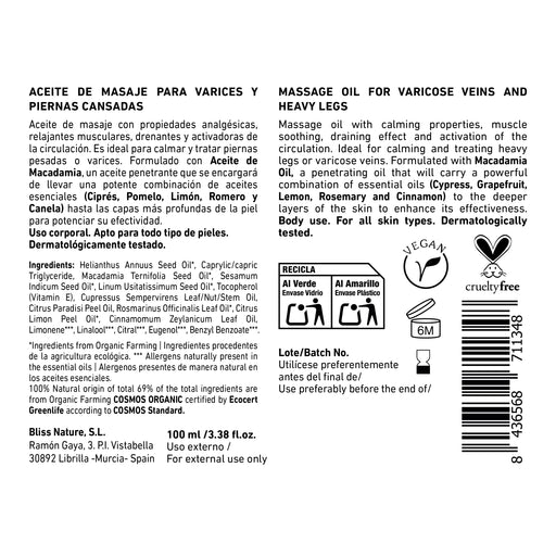 Óleo de Massagem Varizes e Pernas Cansadas - Cipreste, Toranja e Alecrim - 150 ml - Alma Secret - 2