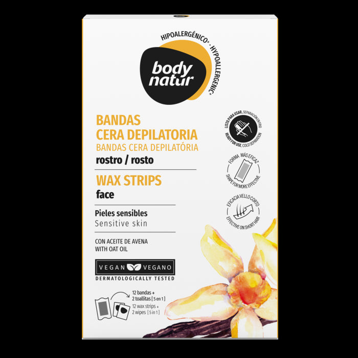 Tiras Depilatórias para o Rosto de Peles Sensíveis - Body Natur - 1