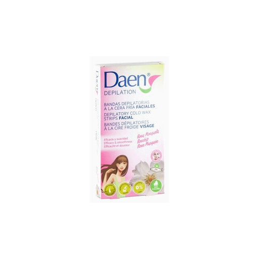 Tira Depilatória Facial Cera Fria Rosa Mosqueta - Daen - 1