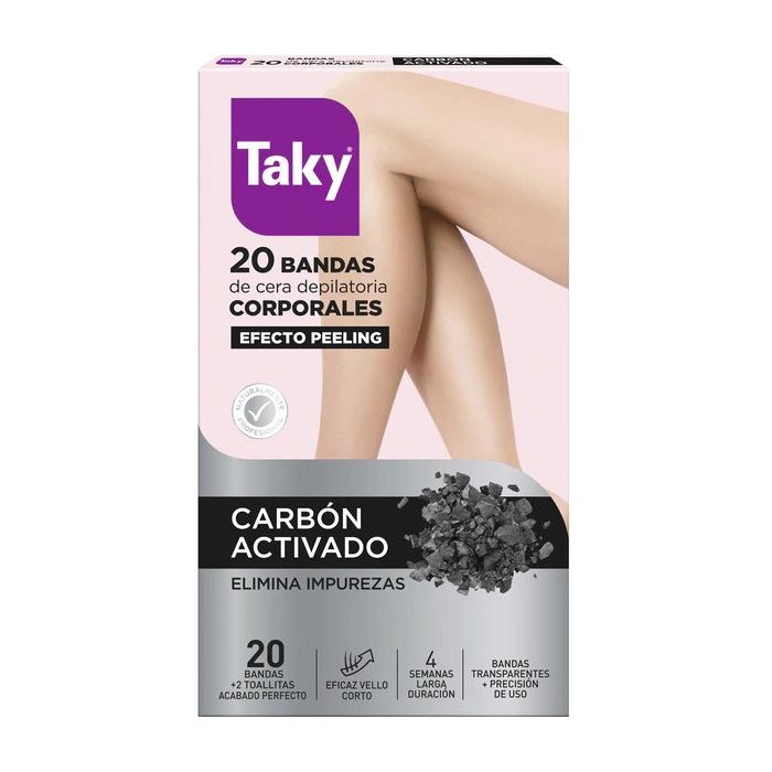 Bandas Depilatórias Corporais de Carvão Ativado com Efeito Peeling - Taky - 1