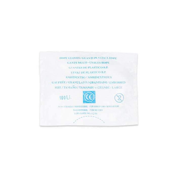 Luvas Plásticas Tamanho L 100 Unidades - Tessiline - 1
