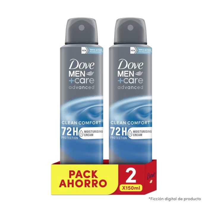 Desodorante Men Care Clean Comfort - Dove : 2 x 150ml - 1