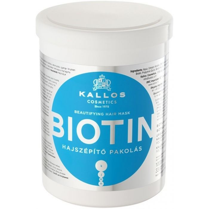 Máscara capilar de biotina embelezadora - Kallos : 1000 ml - 1
