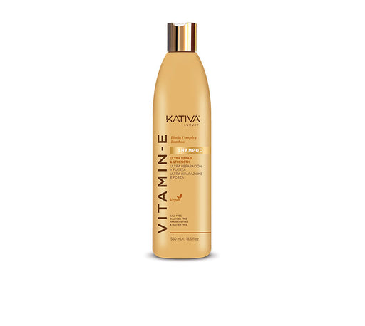 Champô de Ultra Reparação e Força com Vitamina E, Biotina e Bambu - Kativa : 550 ML - 1