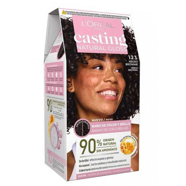Coloração Natural Gloss Casting sem Amônia - L'oreal Paris : 123 Black Ganache - 2