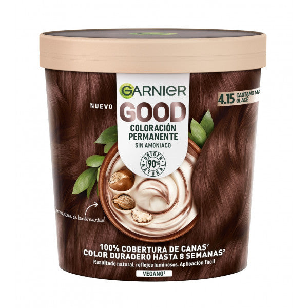 Boa coloração permanente sem amônia - Garnier : 4.15 - 1