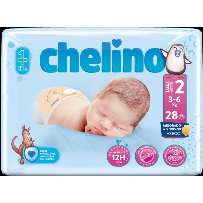 Fralda para bebê recém-nascido Tamanho 2 - Chelino - 1