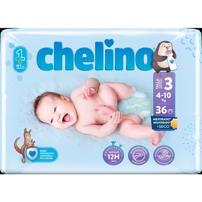 Fralda de bebê em posição deitada Tamanho 3 - Chelino - 1