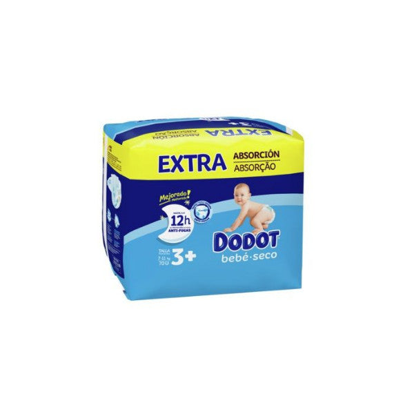 Fraldas Extra Jumbo Pack Tamanho 3+: 66 Unidades - Dodot - 1