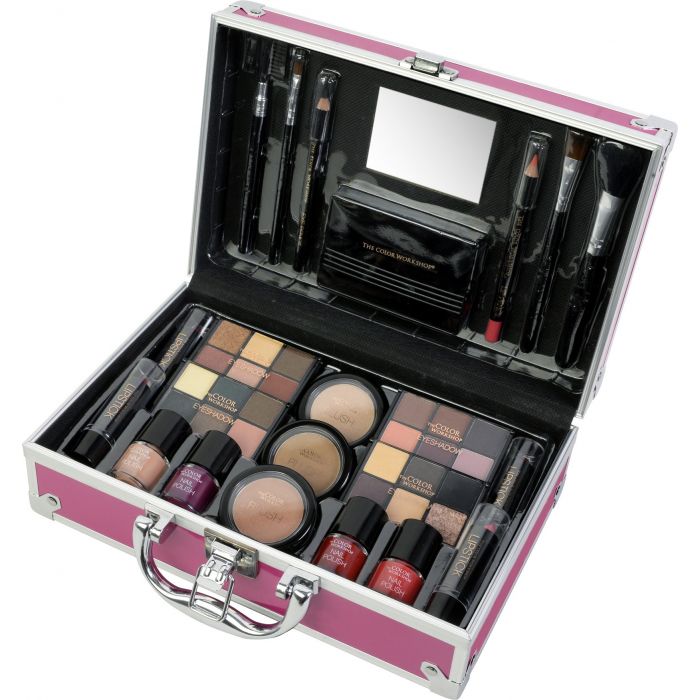 Conjunto de Estojo de Maquiagem - Bon Voyage Rosa Rosa - The Color Workshop - 1