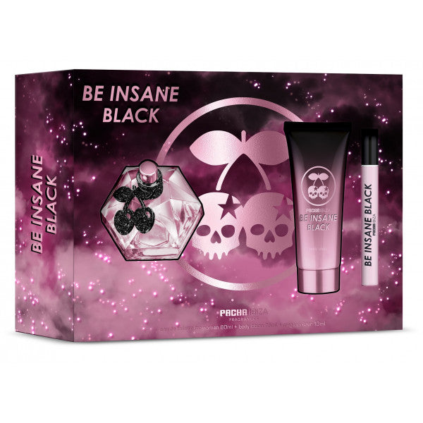 Estojo Be Insane Black para Ela Edt: Edt 80ml + Loção Corporal 75ml + Mini - Pacha - 1