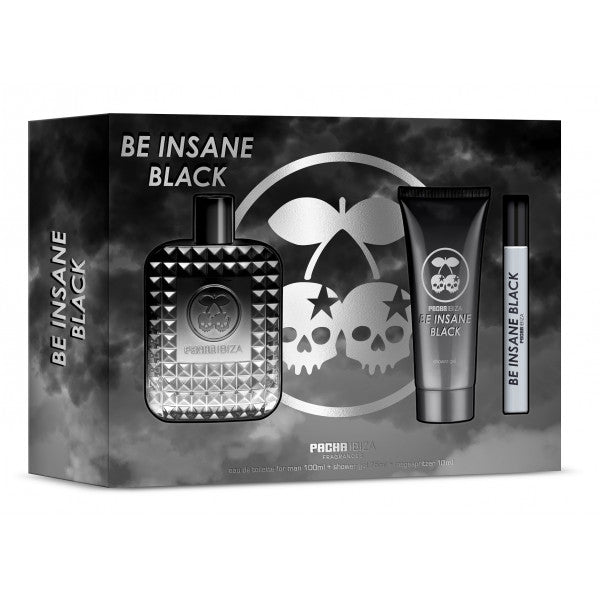 Estojo Be Insane Black for Him Edt: Edt 100ml + Gel 75ml + Mini - Pacha - 1