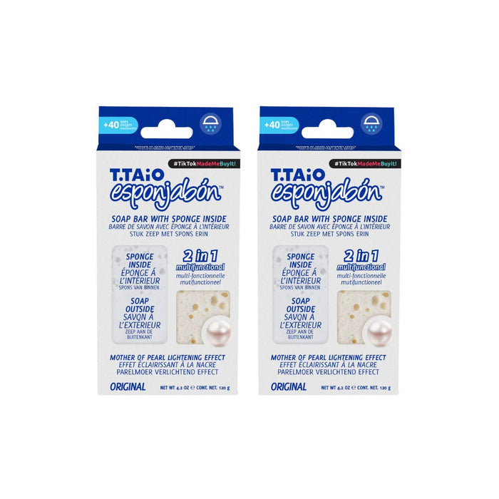 Pack de 2 EsponjaSabão: Esponja + Sabonete 2 em 1 - 120g - T.taio : 2x Perla - 1