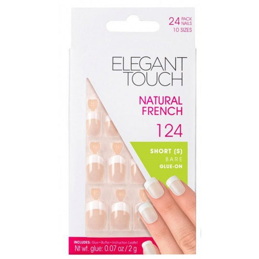 Unhas adesivas manicure francesa - Elegant Touch: 124 Short - 1