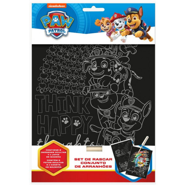 Conjunto de artigos de papelaria Scratch Art Patrulha Pata: 1 unidade - Nickelodeon - 1