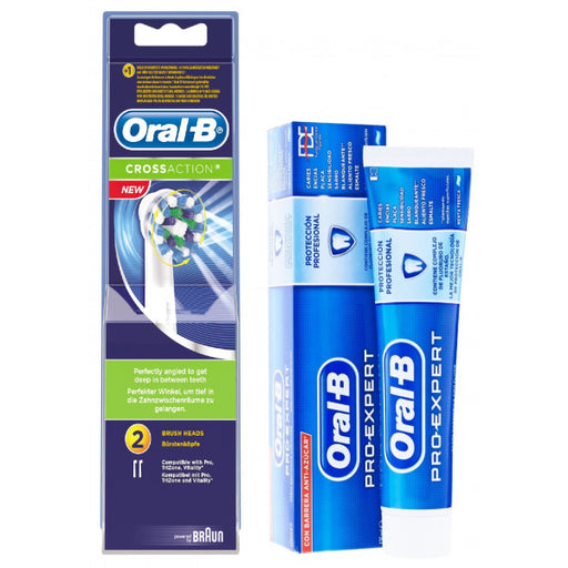 Refil Cross Action e pasta de dente Pro-expert: 2 unidades + 75ml - Oral-b - 1