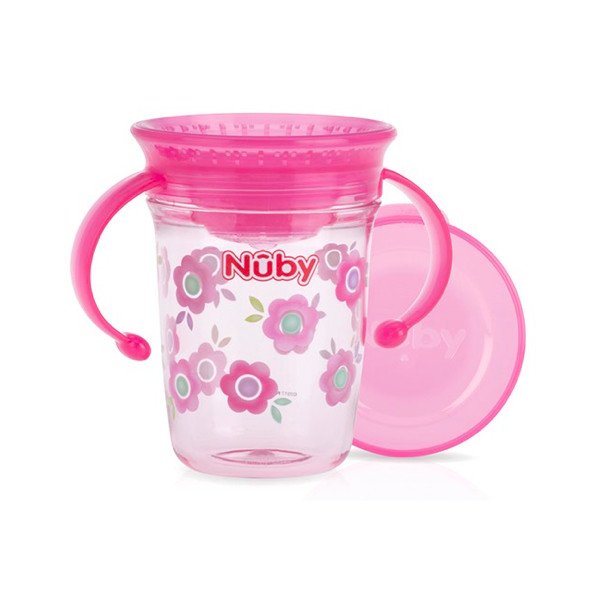 Caneca Mágica com Asas 360º 6m+ - Nuby: Rosa - 1