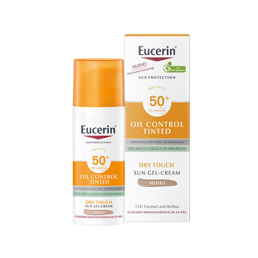 Creme Solar Facial com Toque Seco e Cor FPS50+ Médio: 50 ml - Eucerin - 1