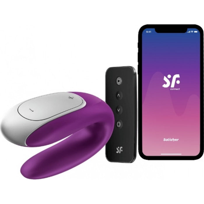 Vibrador duplo divertido para casais - Satisfyer : Morado - 2