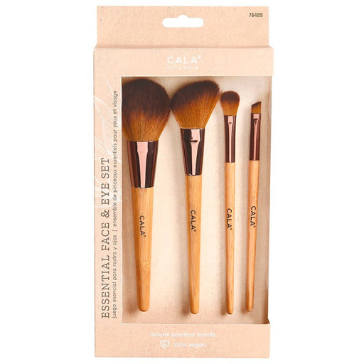 Conjunto de Brochas - Conjunto Essencial de Rosto e Olhos de Bambu Natural (4 unidades) - Cala - 1