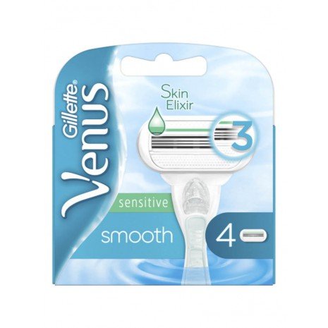 Recargas para barbeador - Venus Smooth Sensitive 4 un - Gillette - 1