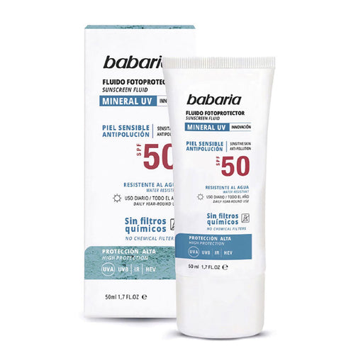 Fluido fotoprotetor para pele sensível Spf50 50ml - Babaria - 1