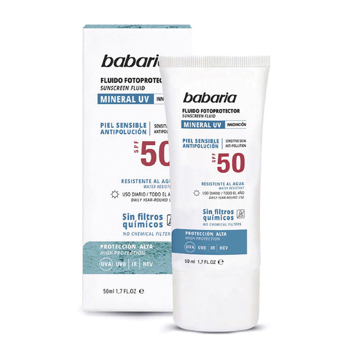 Fluido fotoprotetor para pele sensível Spf50 50ml - Babaria - 1