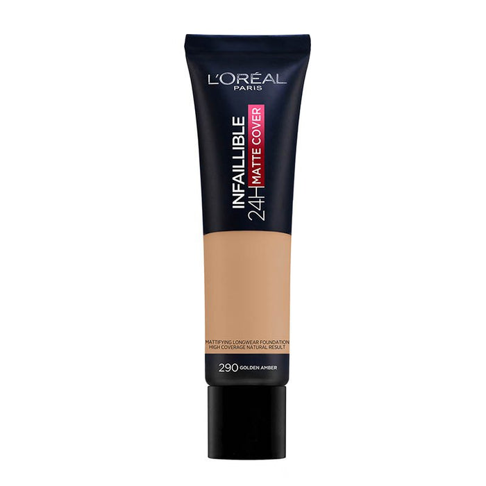 Base de maquilhagem Matte Cover de alta cobertura 30ml - L'oreal Paris: 290: Golden Amber - 8