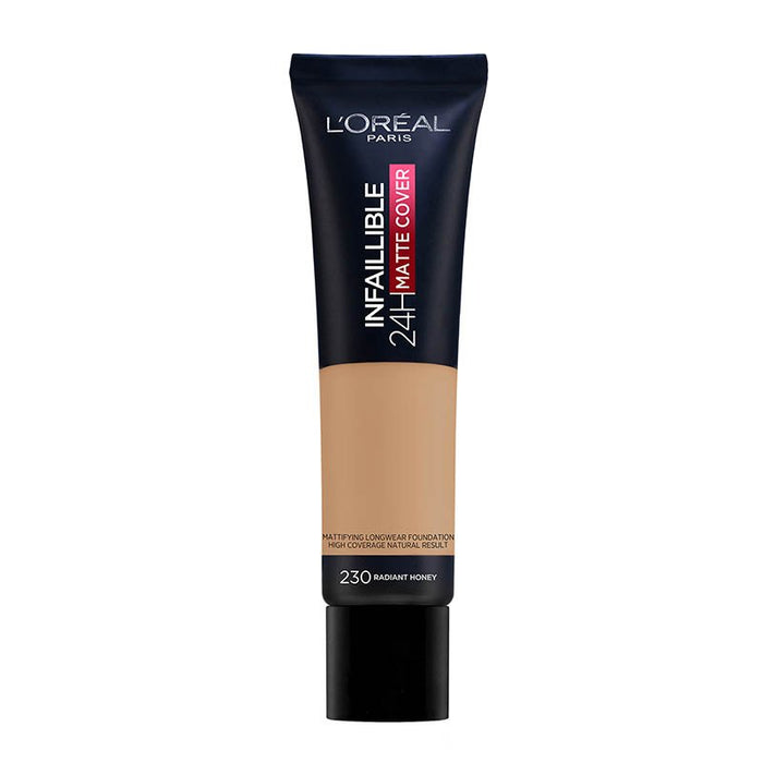 Base de maquilhagem Matte Cover de alta cobertura 30ml - L'oreal Paris: 230 Miel Éclat - 5