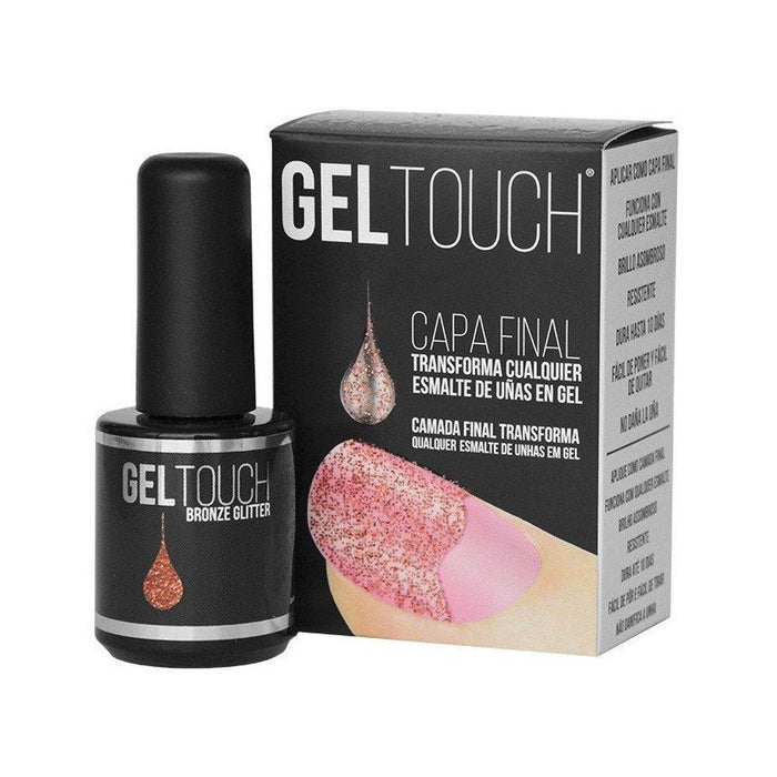 Top Coat Gel Dorado - Glitter Dourado - Gel Touch : -GELTOUCH BRONZE GLITTER - BRONZE - 1
