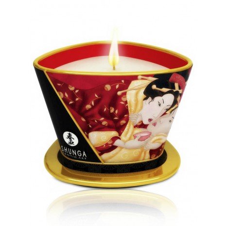 Vela de Massagem Mini Caress by Candelight Morango e Vinho 170ml - Velas - Shunga - 1