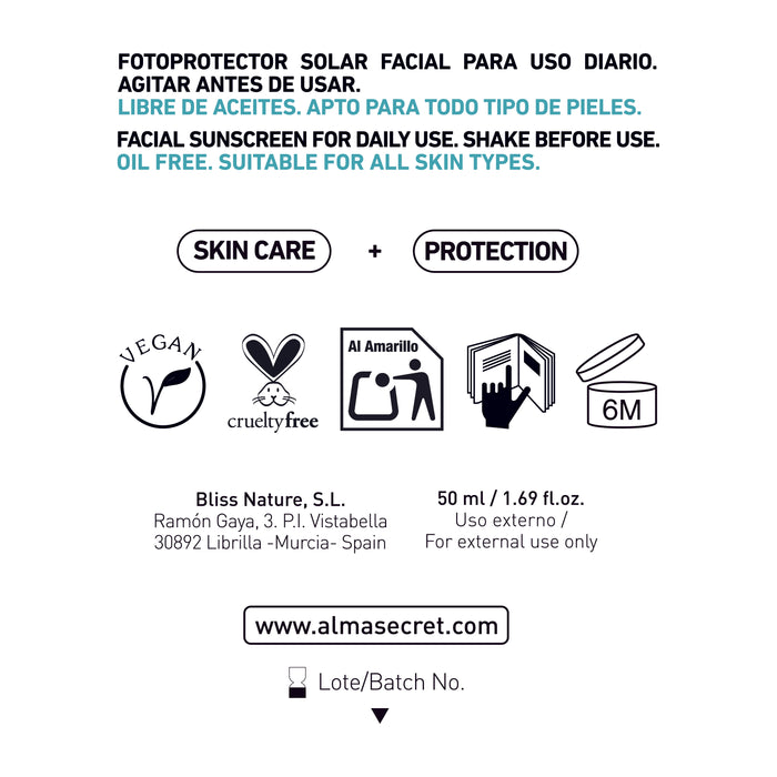 Crema Solar Facial Spf50+ - 50 ml - Alma Secret - 2