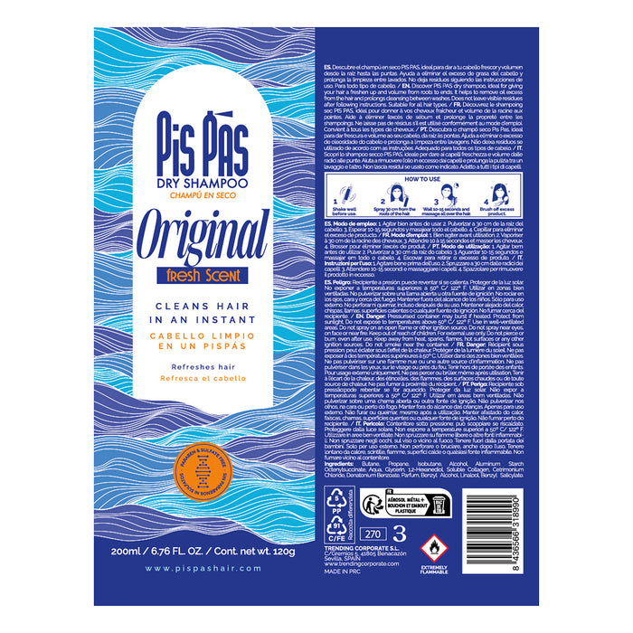Shampoo Seco Original 200ml - Pis Pas - 2