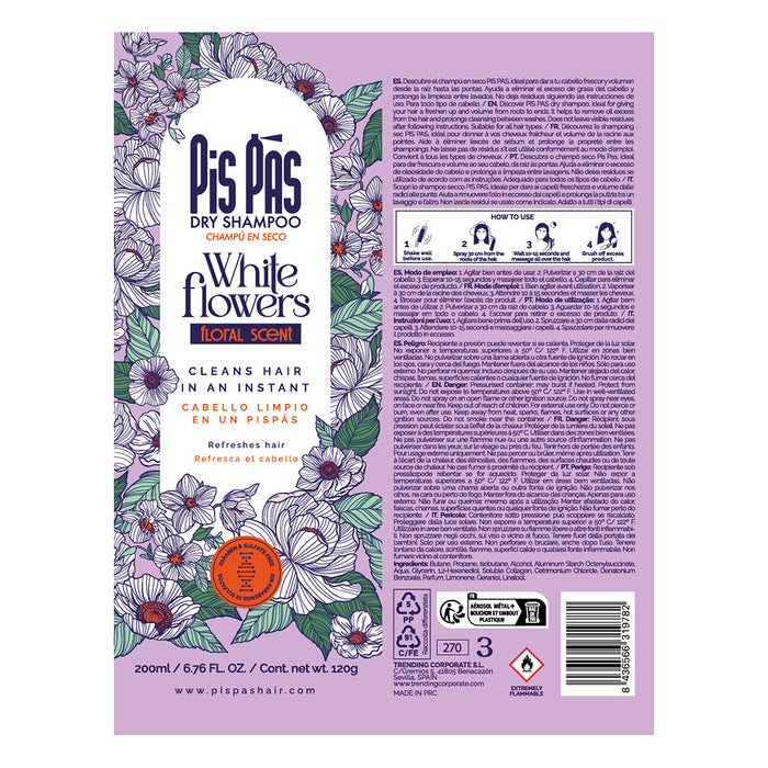 Champô Seco White Flowers 200ml - Pis Pas - 2