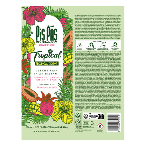 Shampoo a Seco Fragrância Tropical 200ml - Pis Pas - 2