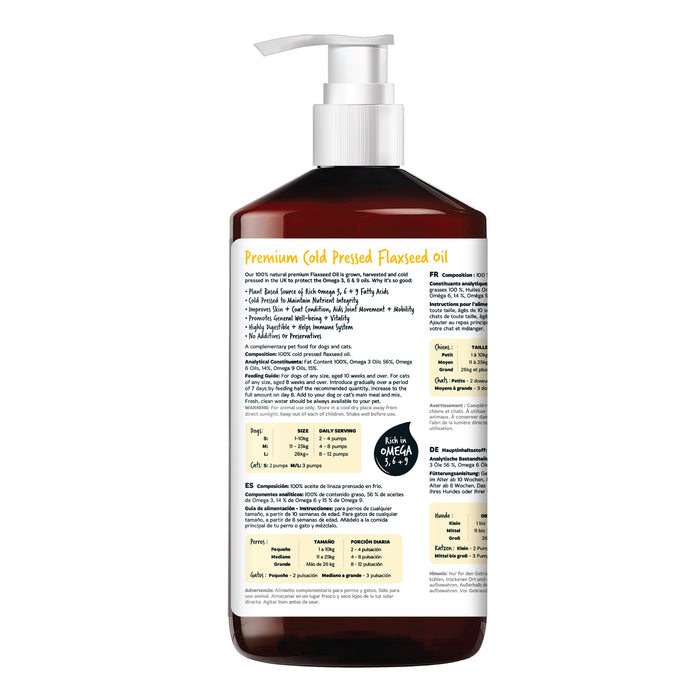 Óleo de Linhaça 100% Natural para Cães e Gatos 500ml - Bugalugs - 3
