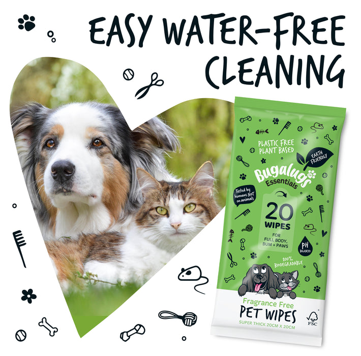 Lenços Biodegradáveis para Animais de Estimação Sem Fragrância (110 unid) - Bugalugs : 20 uds - 3